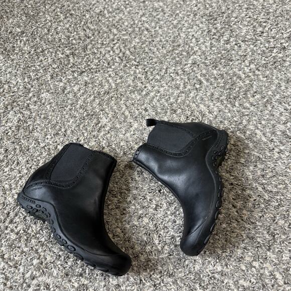 Merrell Women Plaza Mid Black Leather Ankle Boots Size 6.5 Side Zip Casual - Picture 1 of 8